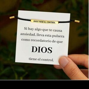 New Dios Tiene El Control (God Is In Control)Adjustable Bracelet Black Gold Tone